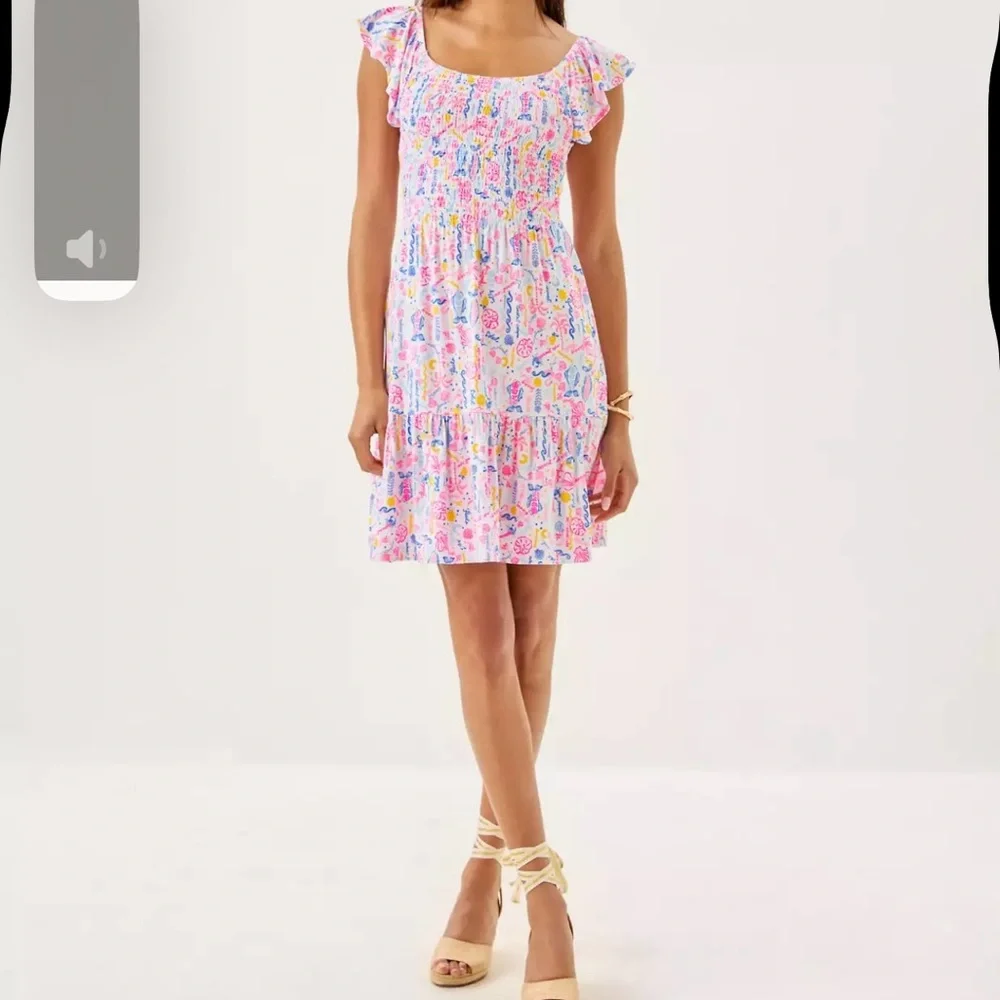 NWT Lilly Pulitzer Jilly Smocked Dress Summer Serenade, XL - Picture 4 of 8